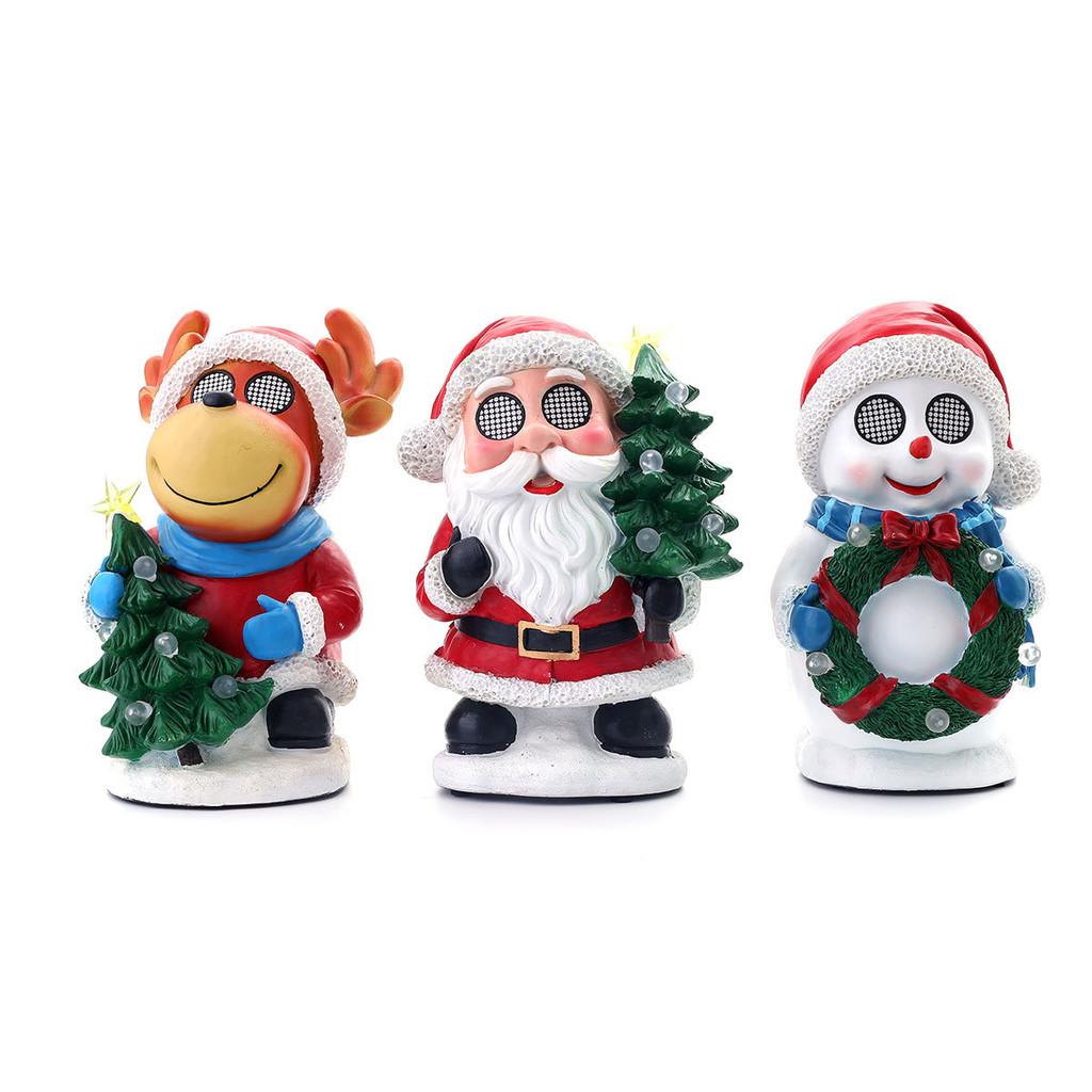 Christmas Santa Snowman Elk Music Box Led Lighted Figurine For Festive Decor