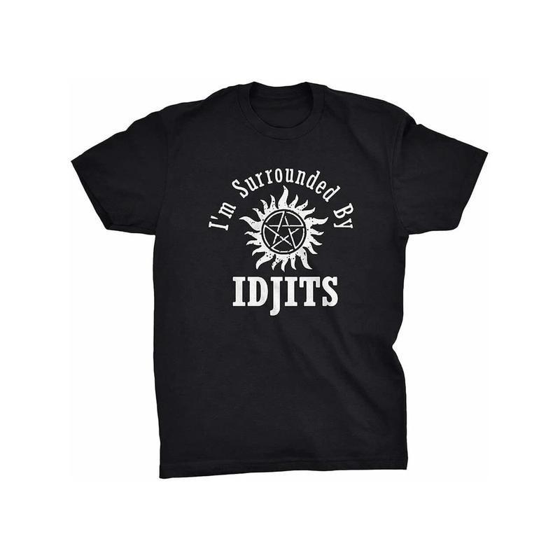 Men s Supernatural Idjits Bobby Graphic T-Shirt - 100% Cotton Short Sleeve XL