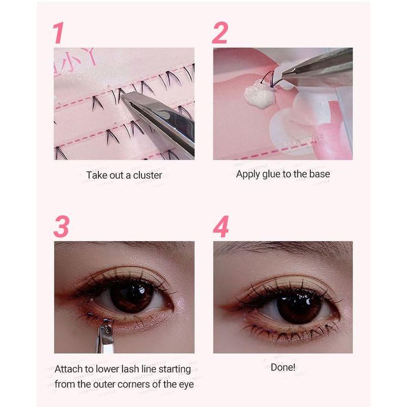 Aimo - Pojedyncze Kępki Dolne Sztuczne Rzęsy (Różne wzory)