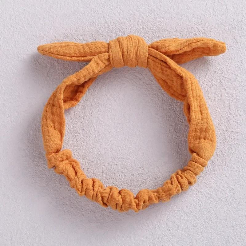 Baby Elastic Hair Bands Girl Headband Cotton Linen Kids Headwear Knot Hair Accessories Toddler Rabbit Ear Turban Playa Ties Soft