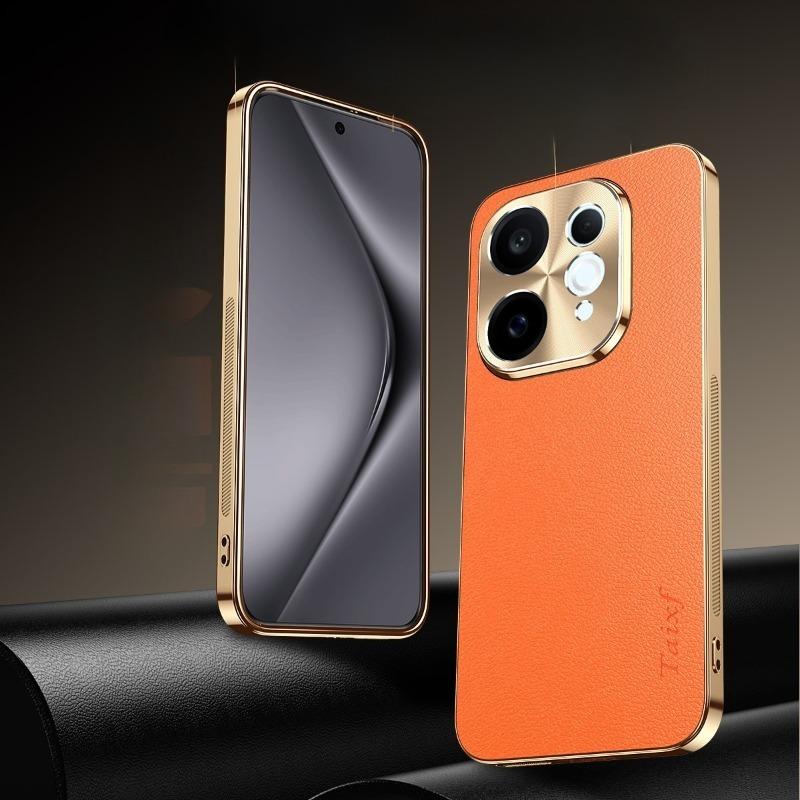 Case For VIVO V70 PU Leather Plating Shockproof Cover For VIVO V 70 Texture Lichee Pattern Lens Protection Shell Cases Bumper