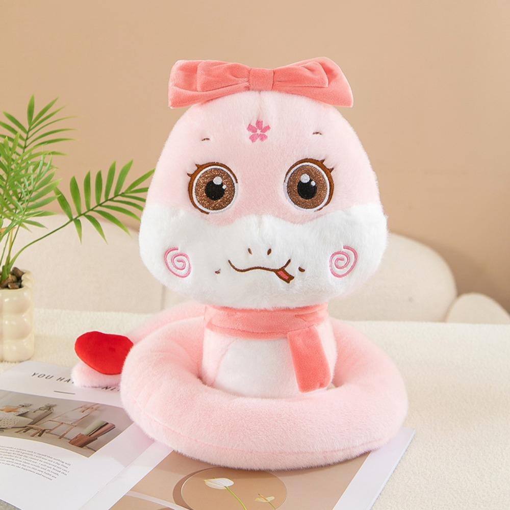 Big Eyes Snake Year Plush Toy Hat Lucky Snake Doll Keychain  New Year Gifts