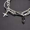 Vnox Men Stainless Steel Snake Chain Bracelet with Cross Charm Adjustable Jewelry Gift for Him