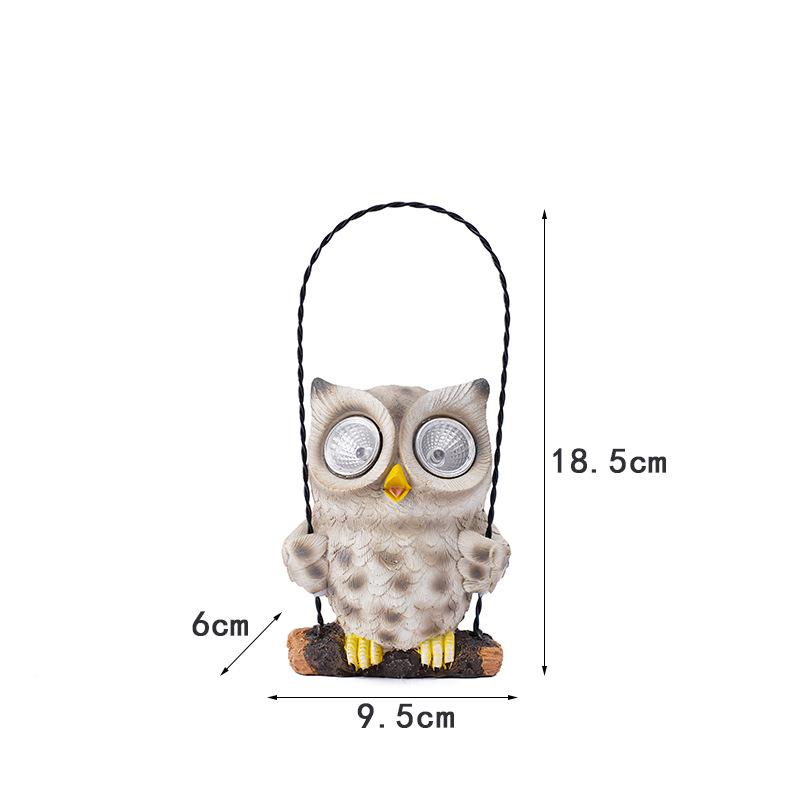 Creative Swing Owl Pendant Community Outdoor Waterproof Tree Hanging Garden Courtyard Decoration Resin Crafts