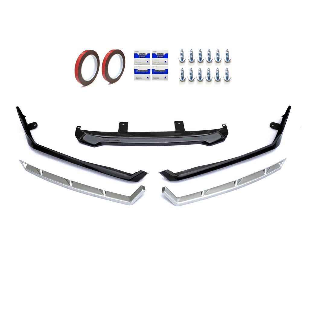Compatible 2022 Honda Accord 10.5th Gen Aerodynamic Kit: Front Lip, Side Skirts, Rear Spoiler.