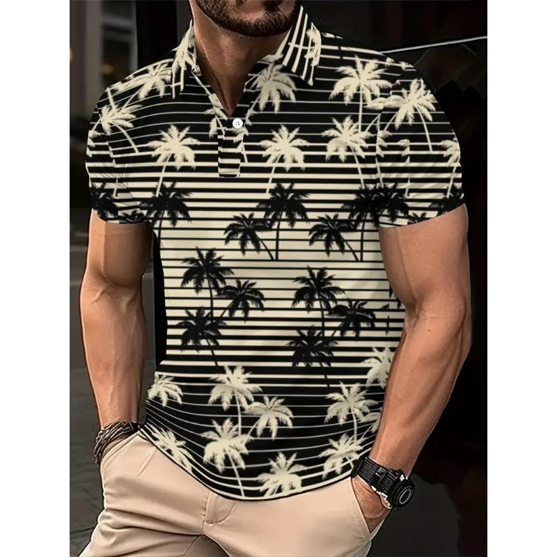 New Product New Men's 3D Printed Trendy Casual Versatile Summer Versatile Short Sleeve Polo Shirt