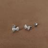 Silver Color Clover Zircon Stud Earrings for Women Sweet Exquisite Screw-Back Ear Piercing Jewelry Birthday Party Gifts