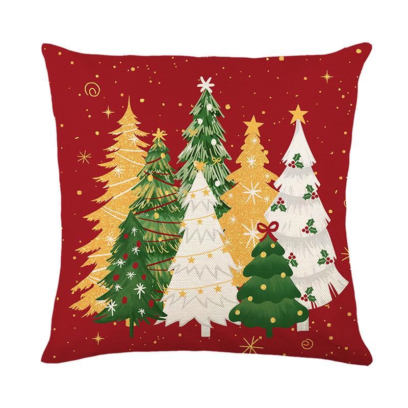 1pc Red Striped Cushion Cover Christmas Tree Bow Durable Cover 2025 New for Home Ornament Xmas New Year Christmas Decoration