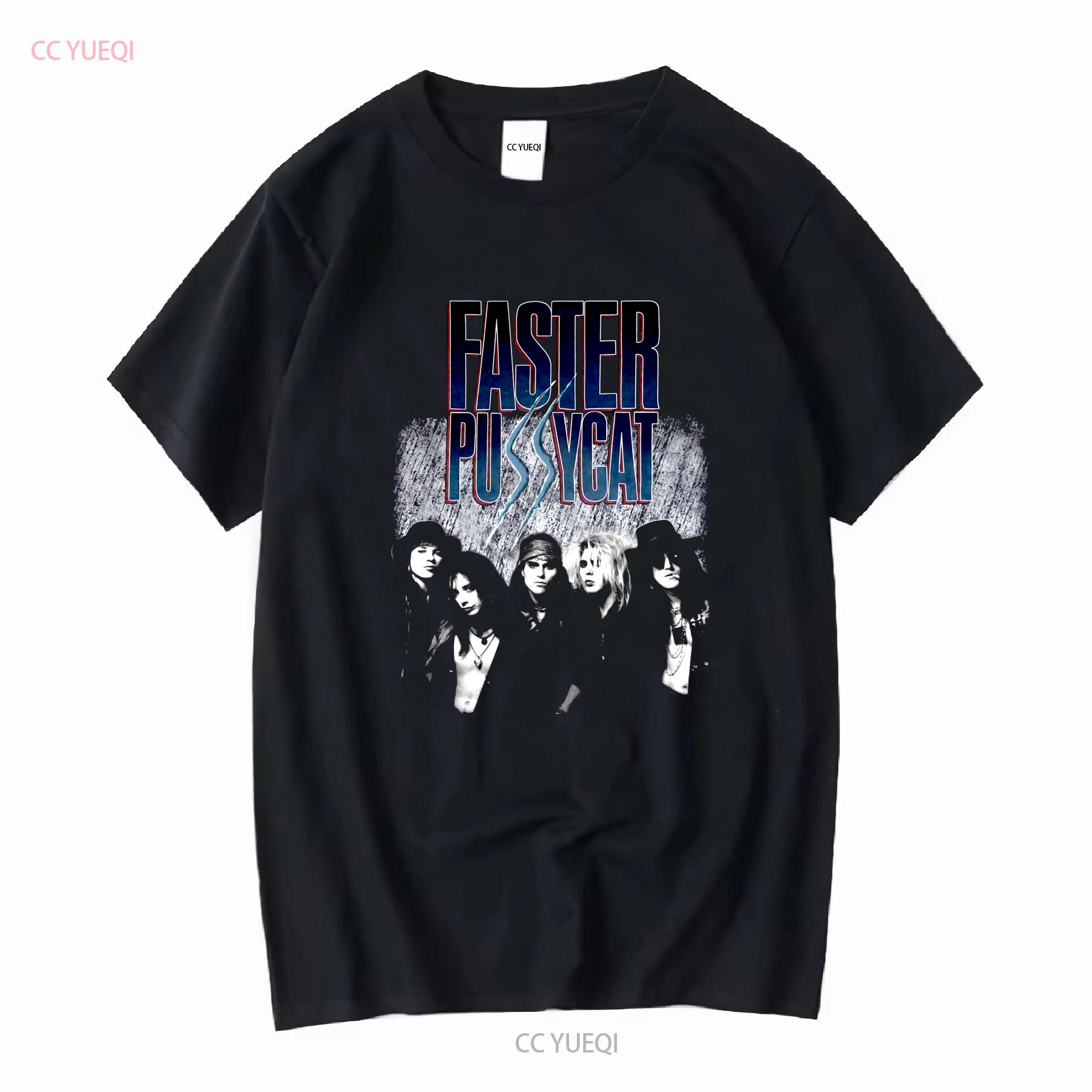 

Vintage Faster Pussycat Band Members Cotton S 234XL Black T Shirt J817 long sleeves vintage Washed Casual homme Unisex 4XL