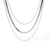 Minimalist Gold-Plated Triple-Layer Snake Bone Chain Necklace