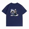 Summer Crew Neck Short‑Sleeve T‑Shirt with One Piece Smoker Graphic Print, Casual Oversized Fit Women And Men T-shirt