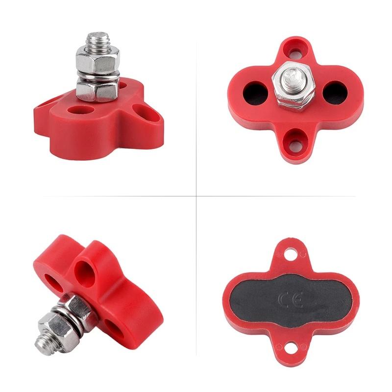 DC 48V 300A Bus Bar M6/8/10 Terminal Block Studs Battery Power Distribution Terminal Stud Bus Bar Connector for Truck RV Boat