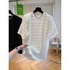 Texture T-shirt Men's Summer Handsome Short Sleeved Loose Slimming Casual Foam Gauze Street Casual Round Neck Top