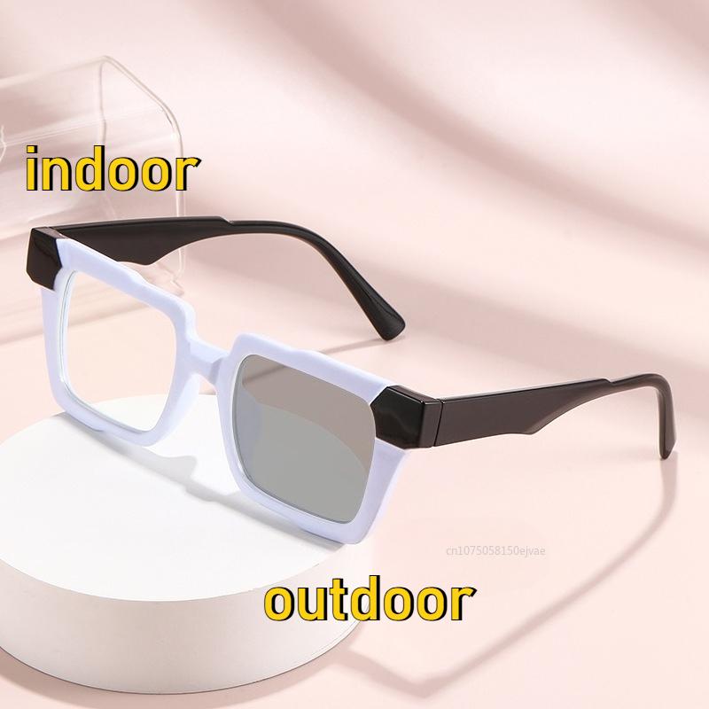 Vintage Photochromic Myopia Glasses Tortoiseshell Square Glasses Women Men Oversized Large Myopia Glasses  Miopes 0 To -4.0