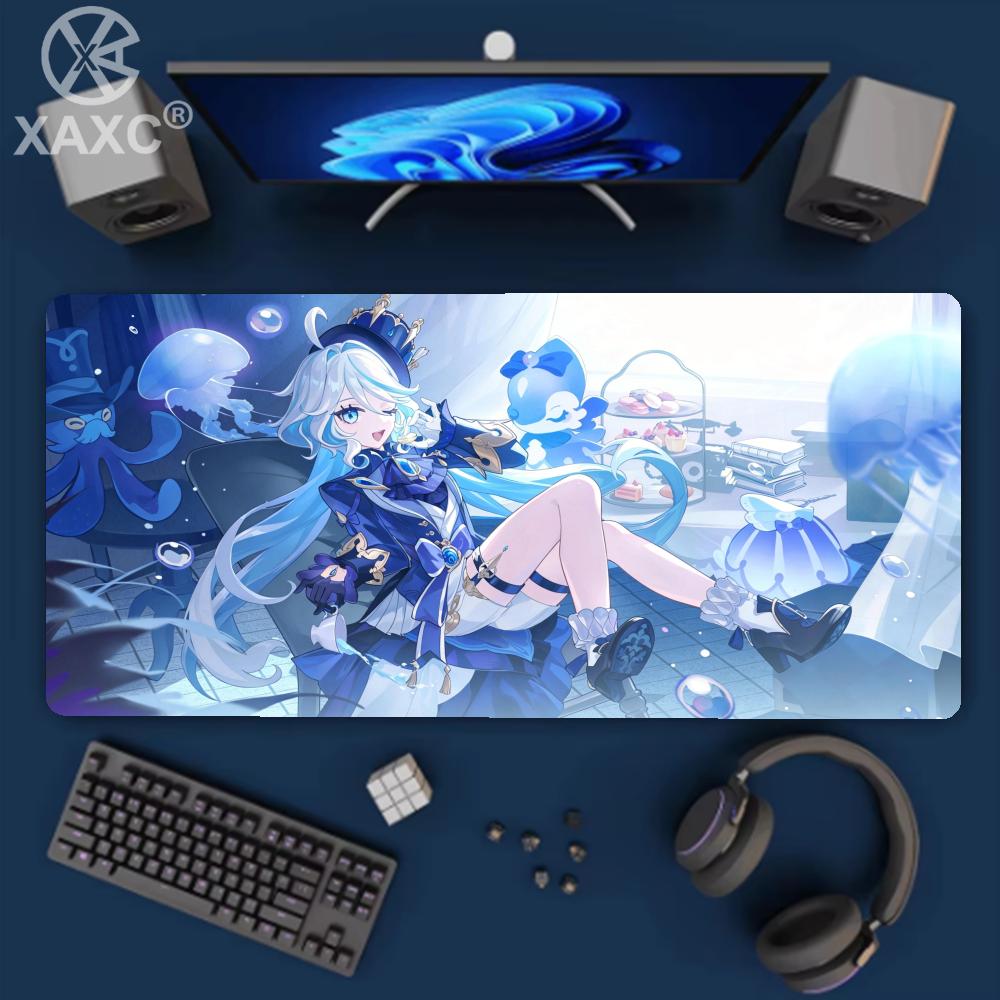 Hd New Pretty Genshin Impact Furina Anime Xaxc Game Office Pc Kawaii Girl Desk Mat Keyboard Mouse Pad Laptop Mice Mat Carpet