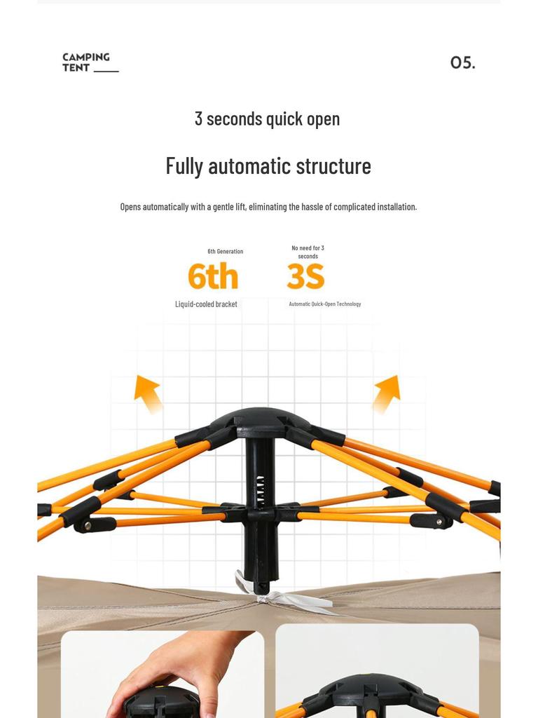 Draagbare Waterdichte Pop-Up Kampeertent met Zonbescherming