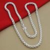 Elegant Alloy Silver Circular Lattice Chain Necklace KTJ
