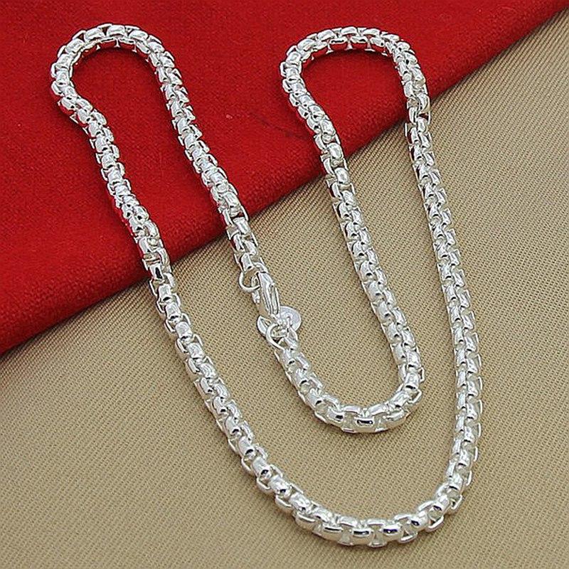 Elegant Alloy Silver Circular Lattice Chain Necklace KTJ