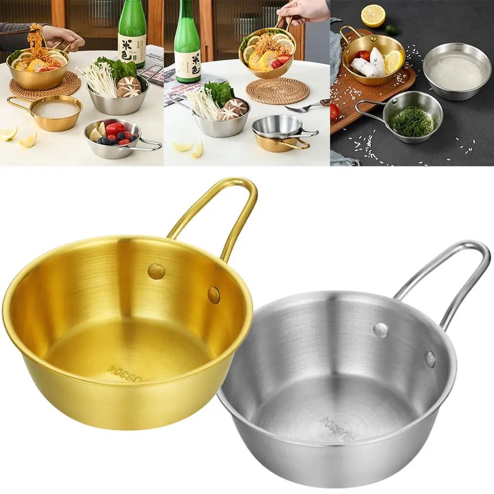 Outdoor Xuela Bowl 304 Stainless Steel Korean Rice Wine Bowl Restaurant Pickle Bowl with Handle Rice Washing Bowl