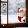 Christmas Window Decorations Peeking Santa Claus Static Cling No‑Glue Sticker Seasonal Home Decor Reusable Glass Decal Holiday Atmosphere