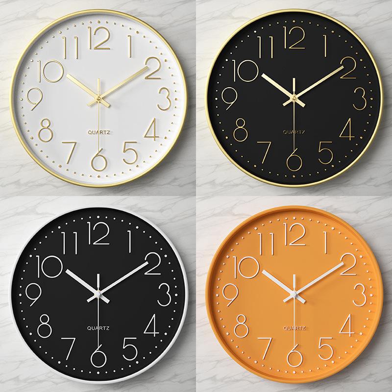 Clocks Living Room Silent Wall Clock Simple Fashion Clock Wall Hanging Home Three-dimensional Digital 40CM