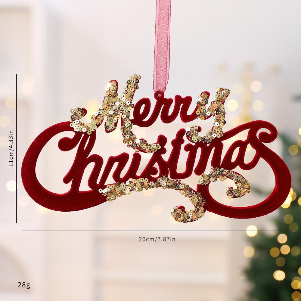 Red Xmas Tree Ornament Flocked Hanging Ornaments New Christmas Tree Pendant  Merry Christmas