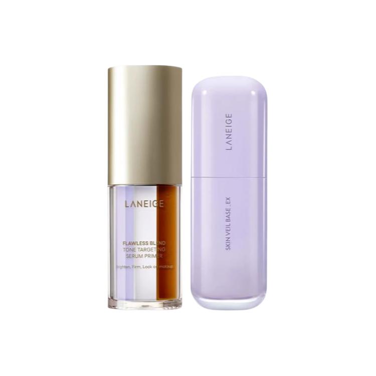 LANEIGE Flawless Blend Tone Targeting Serum Primer & Skin Veil Base_EX Set Primer 30ml+#40 Base 30ml