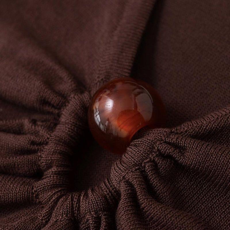 Kaslead New Arrival Women's Clothing Fashion Blowing Ball Accessories V Neck Long Sleeves Knitting Peplum Top 3920480