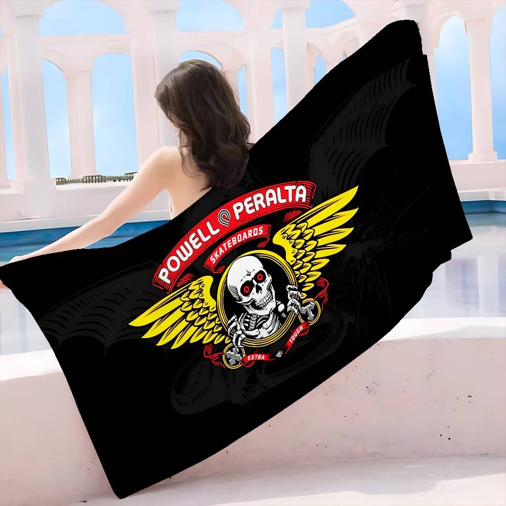 

Classic P-Powell P-Peralta Logo Big Microfiber Beach Towels Quick Dry Towel Sand Beach Towels Pool Towel For Travel Swim Yoga W30*H60(CM)