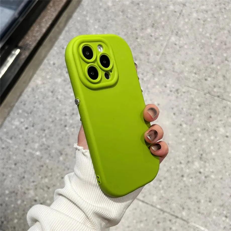 Candy Color Soft Silicone Phone Case For iPhone 16 Pro Max 15 14 13 12 11 Plus X XS XR Shockproof Bumper Lens Protection Cover