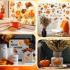 2 Sheet 64 Pcs Thanksgiving Gel Window Clings Fall Thick Gel Cling Removable Reble Autumn Harvest Window Sticker Pumpkin Maple Leaves Gnome Decal for