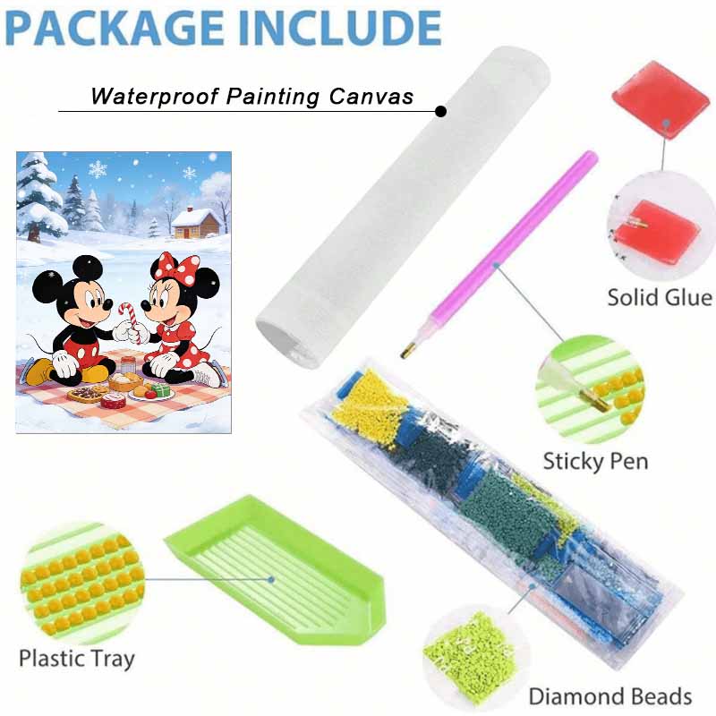 Disney Diamond Art Painting Kit 5D Diamond Painting Winter Mickey Minnie Candy Art Diamond Home Wall Decor
