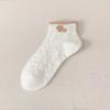 Female Spring and Summer Thin Cartoon Lovely Breathable Deodorant Low White Socks