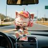 Creative Acrylic Flat 2D Cute Cat Pendant Auto Interior Car Pendant Interior Rearview Mirrors Ornament Car Decoration