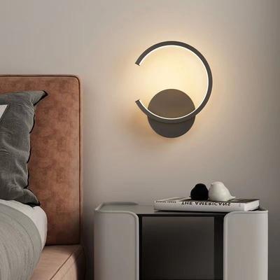 Modern LED Wall Lamps Minimalist Semicircular Aluminum Sconces For Living Room Bedroom Bedside Dining Rooms Illumination Fixture