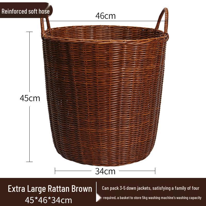 Lux Woven Rattan Laundry Basket - Elegant Clothes Storage Solution