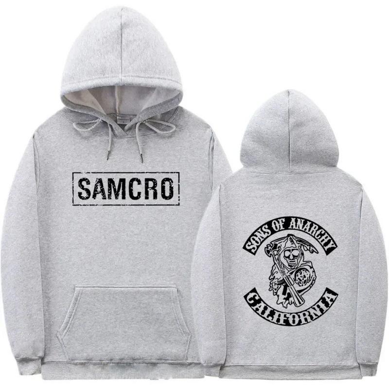 

Осінні Худі з принтом SAMCRO з Серіалу Сини Анархії Модні Повсякденні Спортивні Худі з Довгим Рукавом Унісекс для Чоловіків та Жінок XL сірий колір