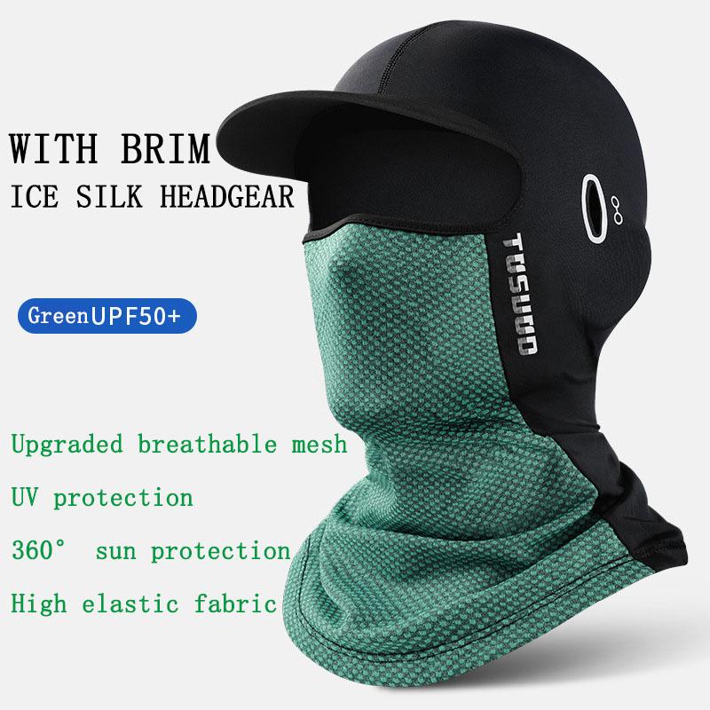 Ice Silk Balaclava With Brim, Breathable Uv Protection Cycling Cap For Men Women Outdoor Fishing Hiking