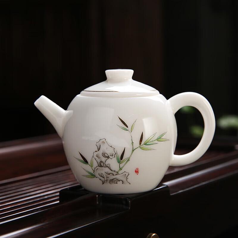 Mode Lanka Mutton-Fat Jade Porcelain Xishi Teapot