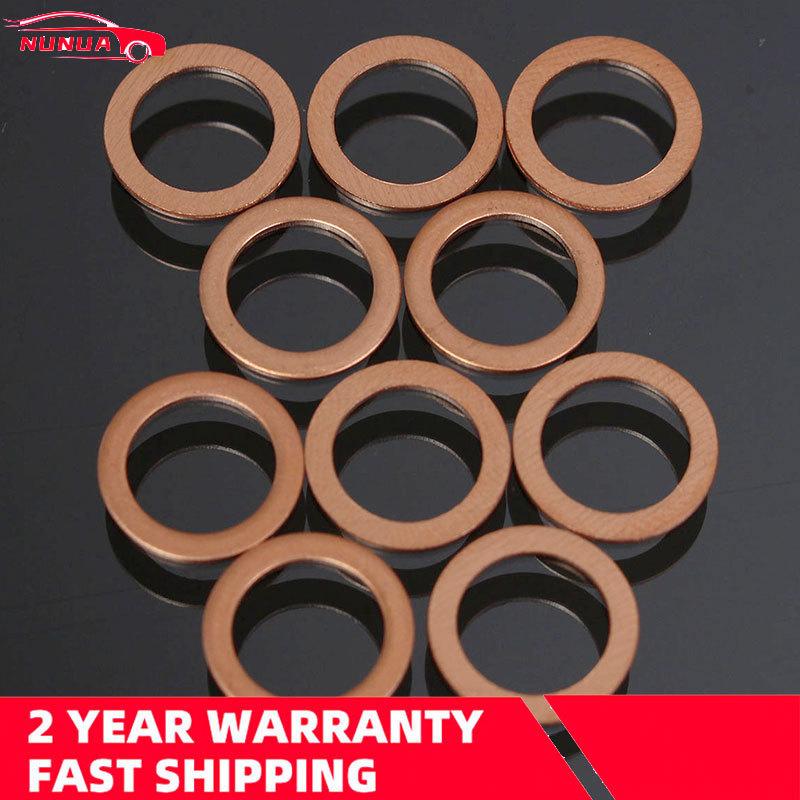 50pcs M10 10mm Motorcycle Braided Clutch Brake Hose Banjo Seal Copper Crush Washer Boat Red Brass Copper Crush Sealing Washer