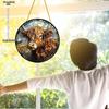 Bison Suncatcher Stained Glass Window Acrylic Round Wall Hangings Farmhouse Garden Ornaments Home Decor Gift for Animal Lovers, Perfect for Home 