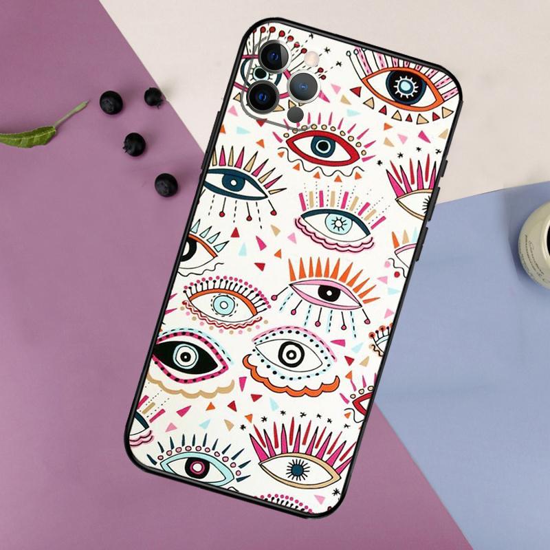 Lucky Eye Blue Evil Eye Print Phone Case For iPhone 16 15 14 13 12 11 17 Pro Max 13 mini 16 Plus 16e 17 Air Bumper Cover