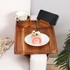Sofa Food Tray with Cup Holder Phone Mount High Stability Smooth Edge Minimalist Style 3-in-1 Clip-on Tray Drink Holder