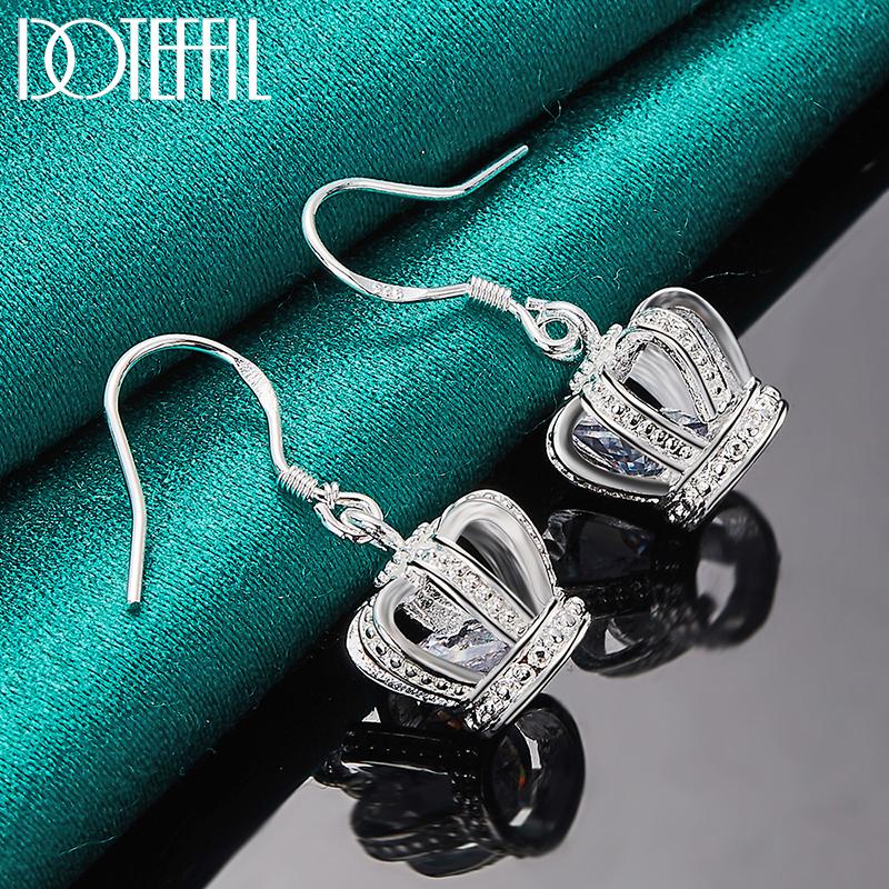 925 Sterling Silber Kronenohrringe Modeschmuck