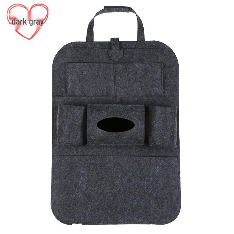 Car Seat Back Organizer: Multifunctional Felt Storage Bag with Pockets