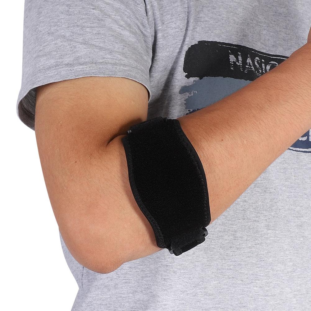 Adults Sports Elbow Support Brace Protector Pad Guard Strap Basketball Tennis (Black)