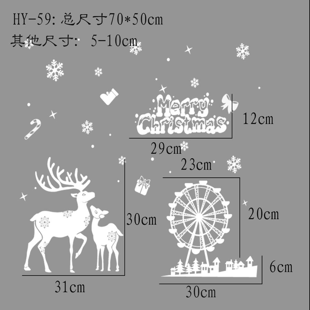 Christmas Window Sticker Xmas Glass Window Decor Snowman Snowflake Electrostatic Wall Sticker New Year Birthday Party Decoration