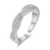 Luck-Turning Twisted Pattern Women's Ring with Micro-Paved Diamonds