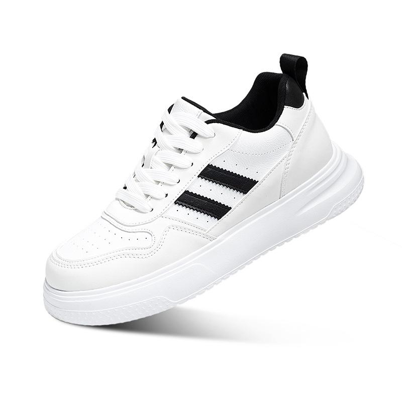 Unisex Cross-border Height-Increasing Platform Sneakers: Men s Thick Sole, Low-top, Leather Surface, Casual Sports Shoes for Couples. Size 42