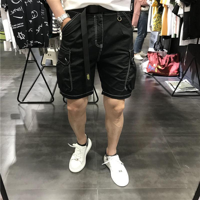 Fashion Work Shorts, Men's Loose Fitting Casual and Versatile Trendy Sports Pants